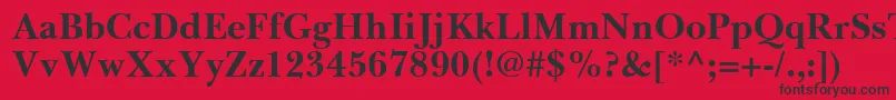 フォントBaskervilleGreekBold – 赤い背景に黒い文字