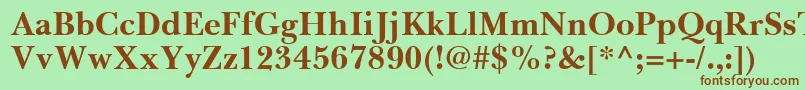 BaskervilleGreekBold Font – Brown Fonts on Green Background