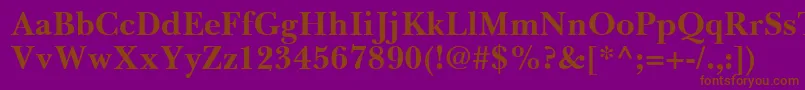 BaskervilleGreekBold Font – Brown Fonts on Purple Background