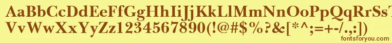 Czcionka BaskervilleGreekBold – brązowe czcionki na żółtym tle