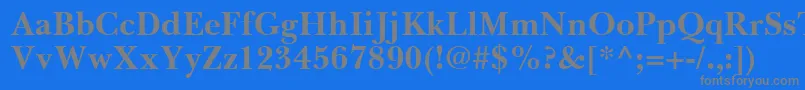 フォントBaskervilleGreekBold – 青い背景に灰色の文字