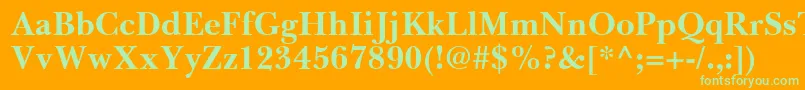 BaskervilleGreekBold Font – Green Fonts on Orange Background