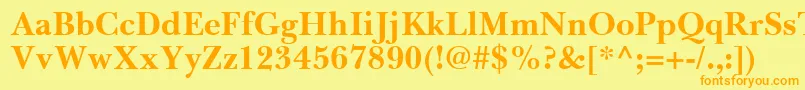 BaskervilleGreekBold Font – Orange Fonts on Yellow Background