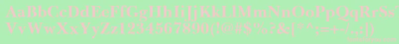 BaskervilleGreekBold-Schriftart – Rosa Schriften auf grünem Hintergrund