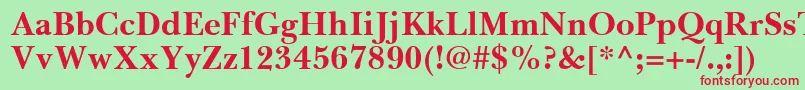 BaskervilleGreekBold Font – Red Fonts on Green Background