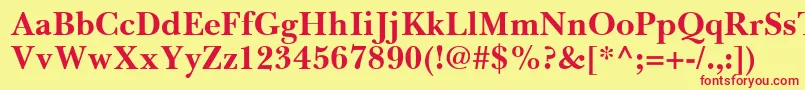 フォントBaskervilleGreekBold – 赤い文字の黄色い背景