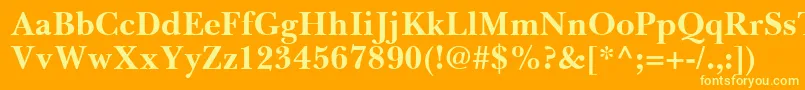 フォントBaskervilleGreekBold – オレンジの背景に黄色の文字