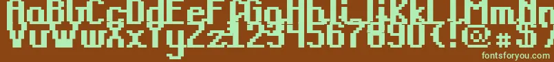 TeachersPetBold-fontti – vihreät fontit ruskealla taustalla