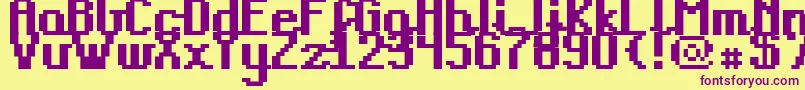 TeachersPetBold Font – Purple Fonts on Yellow Background