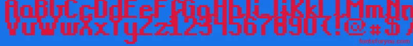 TeachersPetBold Font – Red Fonts on Blue Background