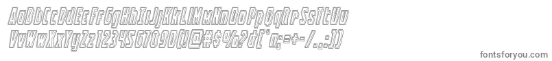 Battleworldengraveital-fontti – harmaat kirjasimet valkoisella taustalla