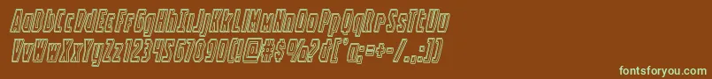 Battleworldengraveital-fontti – vihreät fontit ruskealla taustalla