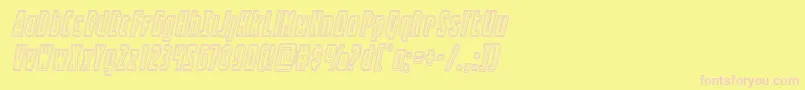 Battleworldengraveital Font – Pink Fonts on Yellow Background