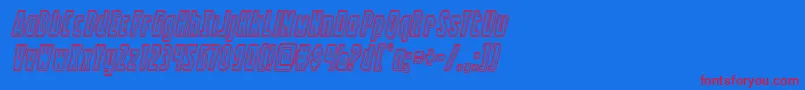 Battleworldengraveital Font – Red Fonts on Blue Background