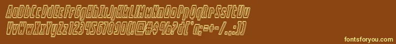 Шрифт Battleworldengraveital – жёлтые шрифты на коричневом фоне