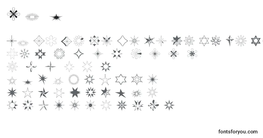 Schriftart Stars2o – Alphabet, Zahlen, spezielle Symbole