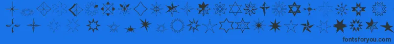 Stars2o-fontti – mustat fontit sinisellä taustalla