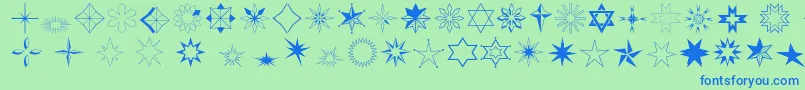 Czcionka Stars2o – niebieskie czcionki na zielonym tle