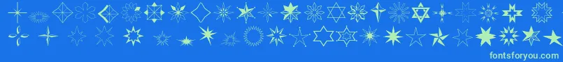 Stars2o Font – Green Fonts on Blue Background