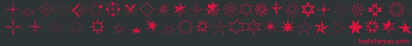 Czcionka Stars2o – czerwone czcionki na czarnym tle