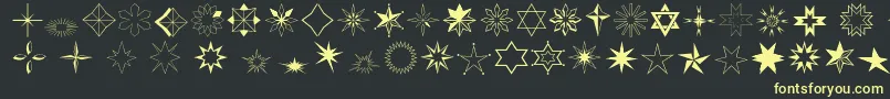 Stars2o-Schriftart – Gelbe Schriften auf schwarzem Hintergrund