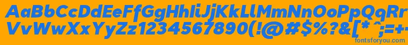 TriompheBlackitalic Font – Blue Fonts on Orange Background