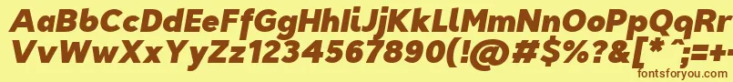 Fonte TriompheBlackitalic – fontes marrons em um fundo amarelo