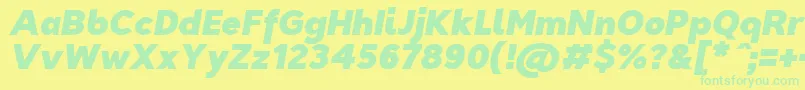 TriompheBlackitalic Font – Green Fonts on Yellow Background