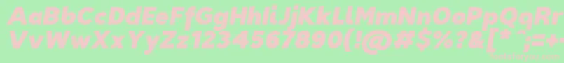 Fonte TriompheBlackitalic – fontes rosa em um fundo verde