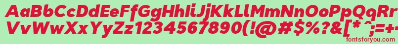 TriompheBlackitalic Font – Red Fonts on Green Background