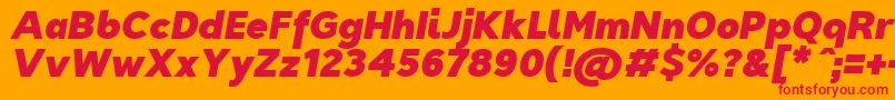 TriompheBlackitalic Font – Red Fonts on Orange Background