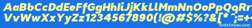 TriompheBlackitalic Font – Yellow Fonts on Blue Background