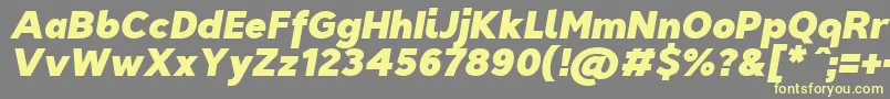 TriompheBlackitalic-Schriftart – Gelbe Schriften auf grauem Hintergrund