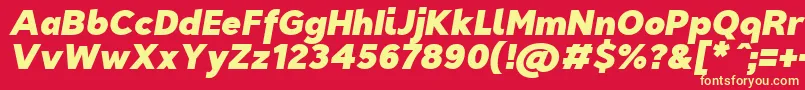 TriompheBlackitalic Font – Yellow Fonts on Red Background