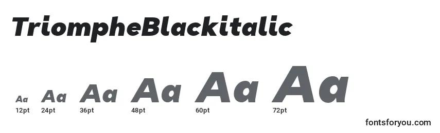 Размеры шрифта TriompheBlackitalic