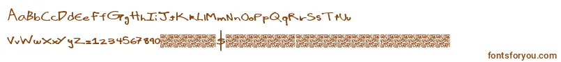 Шрифт Luxuryimport – коричневые шрифты на белом фоне