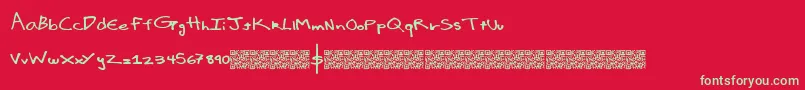 Luxuryimport Font – Green Fonts on Red Background