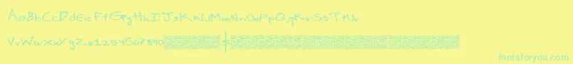 Luxuryimport Font – Green Fonts on Yellow Background