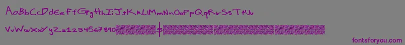 Шрифт Luxuryimport – фиолетовые шрифты на сером фоне