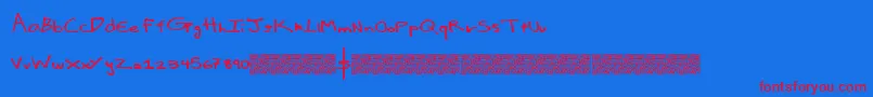 Luxuryimport-fontti – punaiset fontit sinisellä taustalla