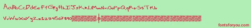 Luxuryimport Font – Red Fonts on Green Background