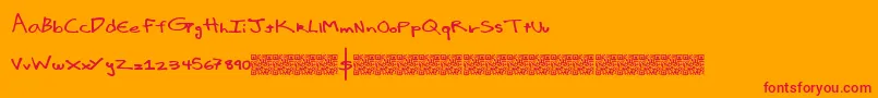 Luxuryimport Font – Red Fonts on Orange Background