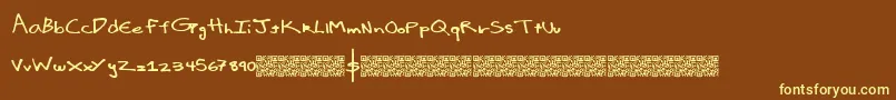 Luxuryimport-fontti – keltaiset fontit ruskealla taustalla