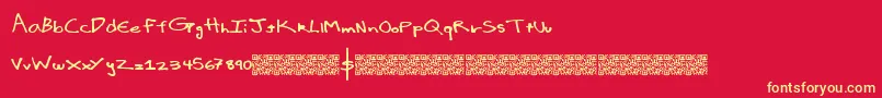 Luxuryimport Font – Yellow Fonts on Red Background