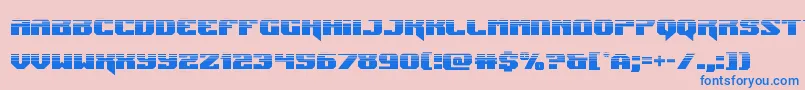 Jumpershalf-Schriftart – Blaue Schriften auf rosa Hintergrund