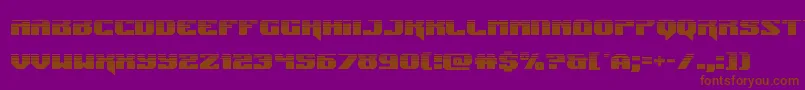 Weitere Informationen zur Jumpershalf-Schriftart Jumpershalf-Schriftart – Braune Schriften auf violettem Hintergrund