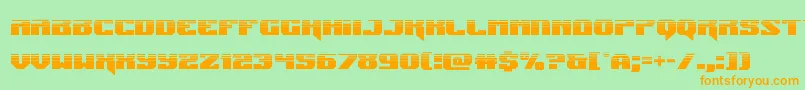 Jumpershalf-Schriftart – Orangefarbene Schriften auf grünem Hintergrund