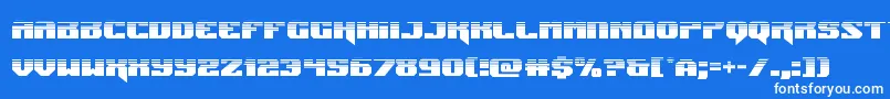 Jumpershalf-Schriftart – Weiße Schriften auf blauem Hintergrund