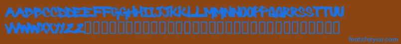 Barbaric Font – Blue Fonts on Brown Background