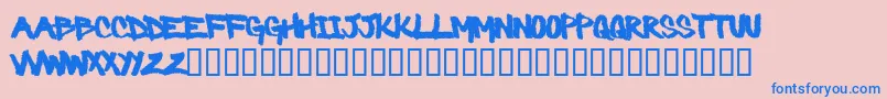 Barbaric Font – Blue Fonts on Pink Background